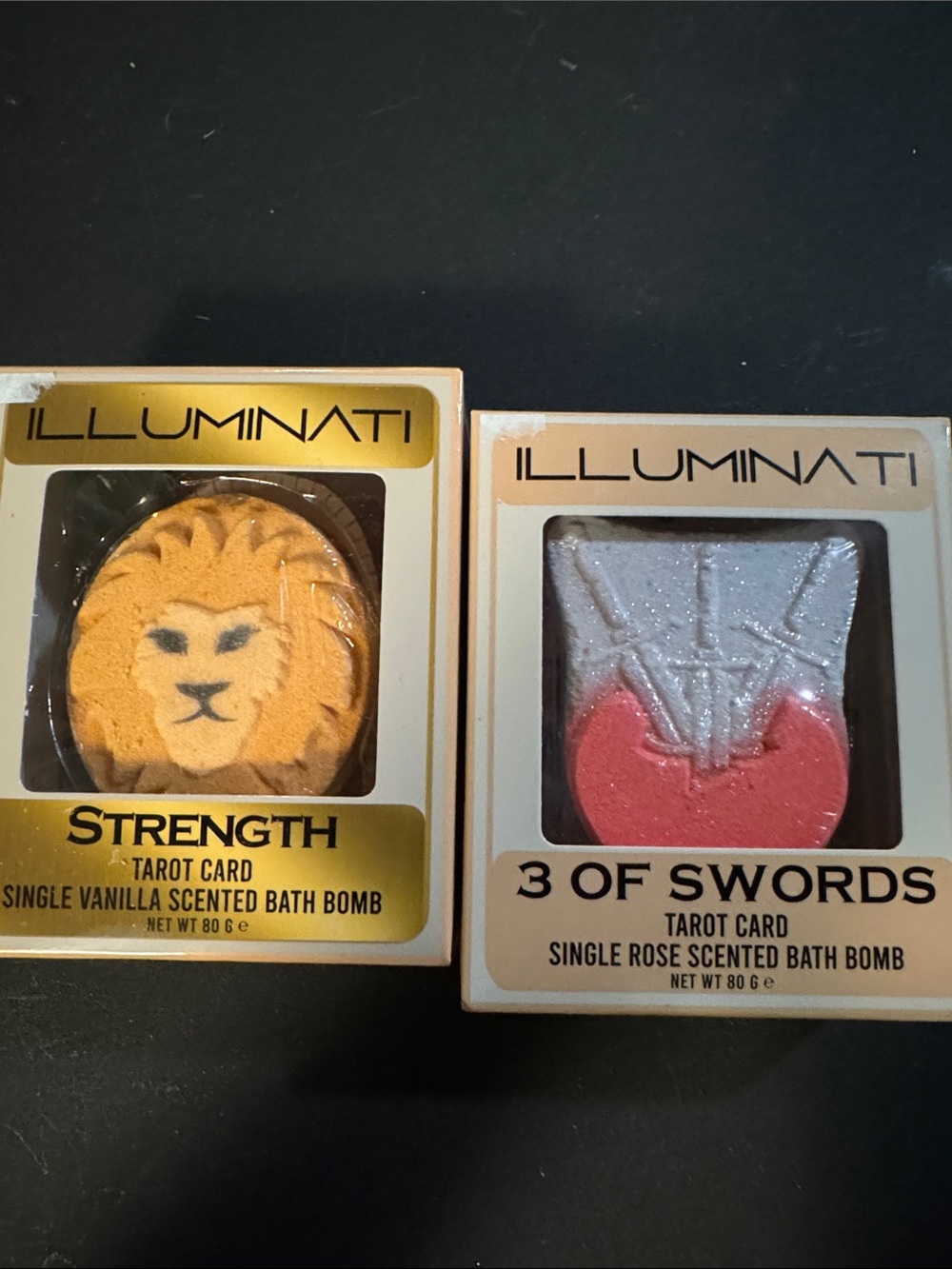 2 Illuminati Tarot Card Bath Bombs - Assorted Colors 1 of each shown